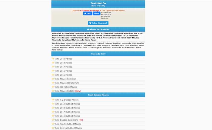 Isaimini is a public torrent website that leaks Tamil movies online. Isaimini website uploads the pirated versions of Tamil,